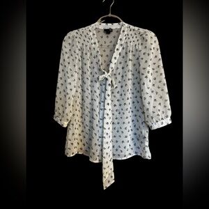 East 5th Women's Floral Print Blouse with Tie Front